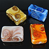 Gold Sand Lampwork Beads, Rectangle, handmade Approx 1.5-2mm Inch, Approx 