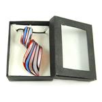 Karton Verpackung Murano Halskette, Lampwork, mit Gummiband, Blatt, Silberfolie, keine, 33x71x6mm, Länge:17 ZollInch, verkauft von Box