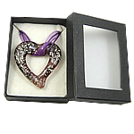 Karton Verpackung Murano Halskette, Lampwork, mit Band, Herz, Goldsand, keine, 48x49x9mm, Länge:16.5 ZollInch, verkauft von Box