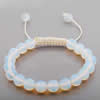 Bracelets de Woven Ball pierres précieuses, Opaline, avec Cordon de cire, 10mm Environ 6.5 pouce, Vendu par brin
