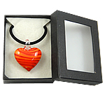 Karton Verpackung Murano Halskette, Lampwork, mit Wollschnur, Herz, keine, 34x30x15mm, Länge:17 ZollInch, verkauft von Box