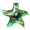 Pendentifs artisanaux au style murano, chalumeau, étoile de mer, fait à la main, feuille d'argent, plus de couleurs à choisir Environ 9mm, Vendu par PC