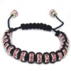Bracelets de Woven Ball à stras , corde en nylon, avec laiton, Placage de couleur platine, réglable & avec strass, 8mm pouce, Vendu par brin