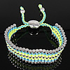 Friendship Bracelets, Nylon, with Brass & Zinc Alloy, platinum color plated, adjustable, 15mm Approx 4.5-10 Inch 