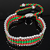 Friendship Bracelets, Nylon, with Brass & Zinc Alloy, platinum color plated, adjustable, green, 13mm Approx 5-11 Inch 