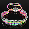 Friendship Bracelets, Nylon, with Brass & Zinc Alloy, platinum color plated, adjustable, multi-colored, 13mm Approx 5-11 Inch 