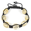 Bracelets de Woven Ball pierres précieuses, perles de citrine, avec corde en nylon & Hématite, Novembre Birthstone & réglable, 12-13x14-18mm Environ 7-11 pouce, Vendu par brin