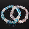 Zinc Alloy Crystal Bracelets, with Crystal, platinum color plated, faceted Approx 8 Inch 