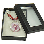 Bijoux collier de verre en boîte 
, chalumeau, avec Ruban, dôme, fleur intérieure, plus de couleurs à choisir .5 pouce, Vendu par boîte