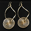 Iron Drop Earring, gold color plated Approx 3.78 Inch 