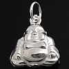 Sterling Silber Tier Anhänger, 925 Sterling Silber, Buddha, plattiert, keine, 10x12x4mm, Bohrung:ca. 3.5mm, verkauft von PC