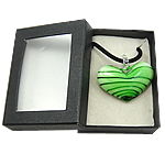 Box Packing Lampwork Necklace, with Velveteen Cord, Heart Inch 