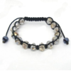 Crystal Woven Ball Bracelets, with Nylon Cord, adjustable & faceted 10mm Inch 