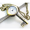 Collar De Reloj, aleación de zinc, Llave, 57x23mm, 17mm, longitud:aproximado 31 Inch, Vendido por Sarta[