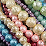 Crapy Glass Beads, Round, mixed color, DIY material, fashion glass beads for jewelry making Approx 1-2MM Inch 