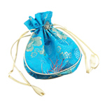 Sac cadeau en soie, satin, rectangle, avec le motif de fleurs, couleurs mélangées Vendu par PC