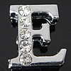 Zinc Alloy Letter Slide Charm, Letter E, plated, with Mideast rhinestone lead & nickel free Approx 