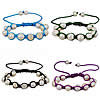 Freshwater Pearl Woven Ball Bracelets, Freshwater Shell, with Nylon Cord, handmade 9-12mm Approx 6.5 Inch 