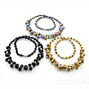 Kristall Halskette, Messing Magnetverschluss, mehrere Farben vorhanden, 9x12mm, 4-8mm, Länge:ca. 17 ZollInch, verkauft von Strang