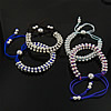 Freundschaft Armbänder, Nylon, mit Messing, gewebt, geflochten, gemischte Farben, 4-10mm, 8mm, Länge:ca. 5-11 ZollInch, verkauft von Strang