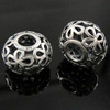 No Troll Thailand Sterling Silver European Beads, Drum, with flower pattern & without troll & hollow Approx 4.5mm 