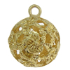 Zinc Alloy Hollow Pendants, Round, flower pattern, nickel, lead & cadmium free, 19x23mm, Hole:Approx 2.5MM , Sold by PC