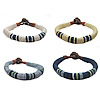 Cowhide Bracelets, with Zinc Alloy, mixed colors Approx 8.8 Inch 