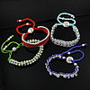 Bracelets d'amitié, Nylon, avec laiton & alliage de zinc, Placage de couleur platine, réglable & mélangé, 6-13mm .5-11 pouce, Vendu par brin