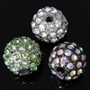 Rhinestone Zinc Alloy Beads, with Zinc Alloy, Round, plated, with A grade rhinestone Approx 2mm 