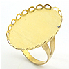 Brass Bezel Ring Base, Oval, plated Inner Approx US Ring 