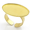 Brass Bezel Ring Base, Oval, plated, open 5mm, Inner Approx US Ring 