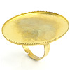 Brass Bezel Ring Base, Oval, plated, adjustable Inner Approx US Ring .5 