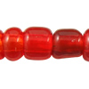 Transparent Glass Seed Beads, irregular red 
