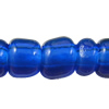 Transparent Glass Seed Beads, irregular blue 