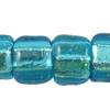 Rocalla Chapada en Plata, Rocallas de vidrio, Esférico, plata alineado, más tamaños para la opción, azul, Vendido por Bolsa