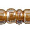 Transparent Lustered Glass seed Beads, Round, translucent, brown 