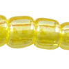 Transparent Lustered Glass seed Beads, irregular, translucent, yellow 