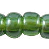 Transparent Lustered Glass seed Beads, irregular, translucent, dark green 
