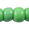 Opaque Glass Seed Beads, Slightly Round green 