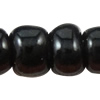 Perles en verre rocaille opaque, perles de rocaille en verre, Légèrement rond, multiple tailles pour le choix, noire, Vendu par sac