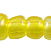 Transparent Rainbow Glass Seed Beads, irregular, translucent, yellow 