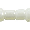 Opaque Lustrous Glass Seed Beads, Slightly Round white 