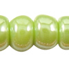 Opaque Lustrous Glass Seed Beads, Slightly Round green 