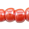 Opaque Lustrous Glass Seed Beads, Slightly Round red 