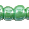 Opaque Lustrous Glass Seed Beads, Round green 