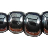 Opaque Lustrous Glass Seed Beads, Slightly Round black 