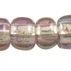 Perles de verre coloré sur l'argent , perles de rocaille en verre, Légèrement rond, argenté, multiple tailles pour le choix, violet, Vendu par sac
