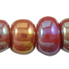 Granos de vidrio de arco iris opaco, Rocallas de vidrio, Ligeramente redondo, color sólido, marrón, Vendido por Bolsa