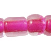 Color Lined Glass Seed Beads, Slightly Round, color-lined rose pink 