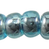 Luminous Color lined Glass Seed Beads, Slightly Round, color-lined blue 